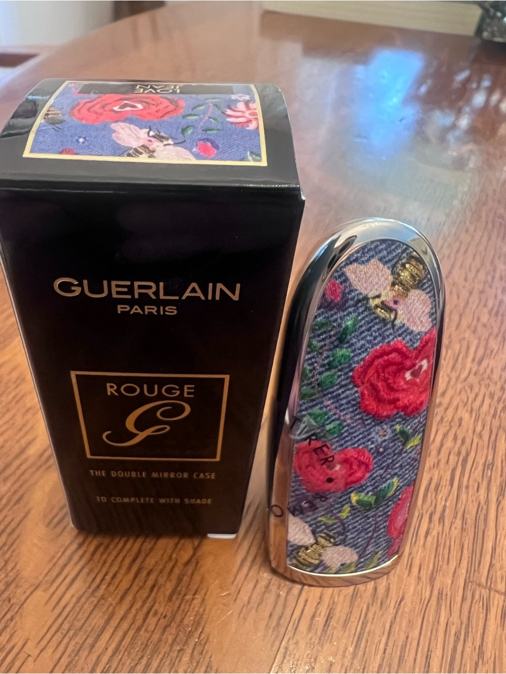 Guerlain Rouge G Floral Embroidered Lipstick Case- BNIB - Rare Discontinued.